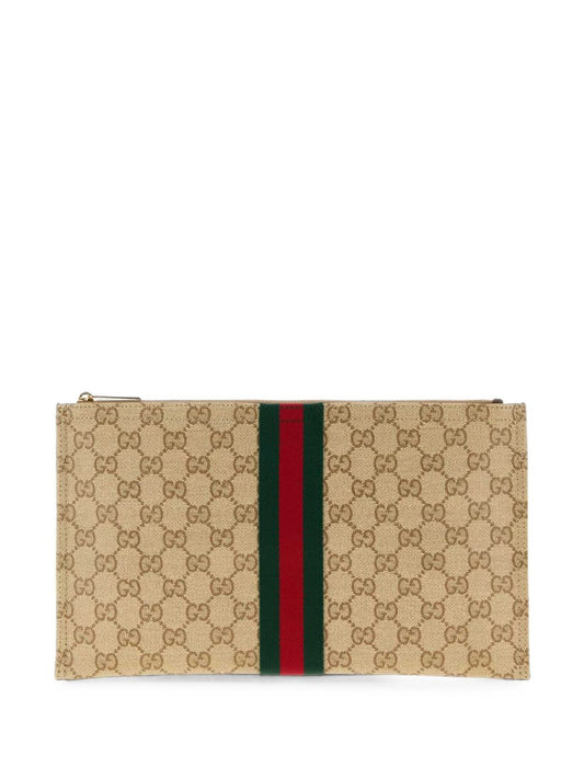 Gucci Women Web Detail Large Pouch GUCCI