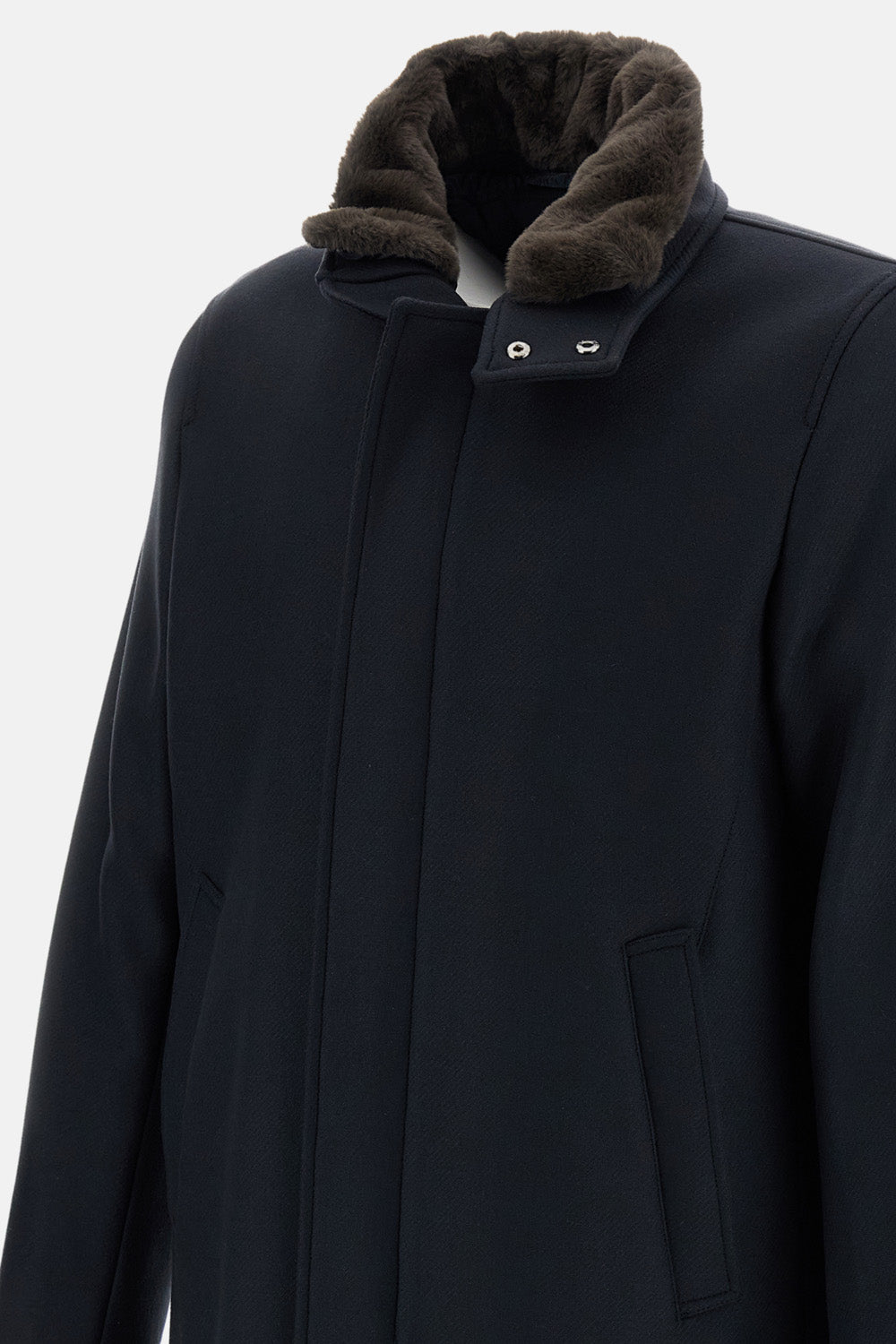 Herno Men Ecowool + Light Faux Fur Coat HERNO