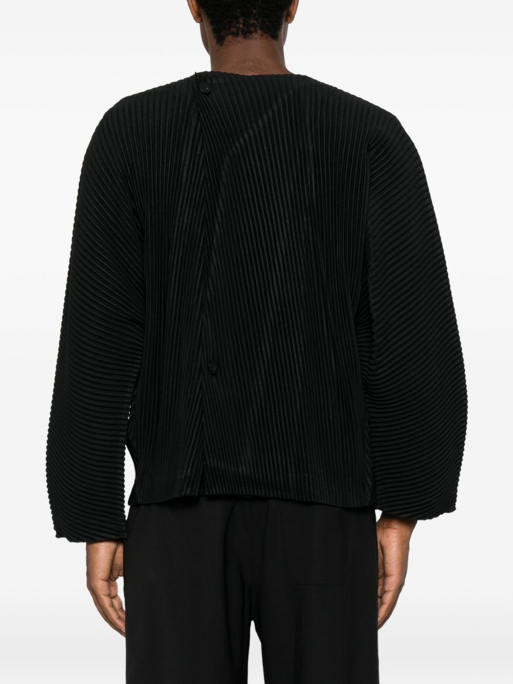 Homme Plisse' Issey Miyake Men Pleated V-Necked Cardigan HOMME PLISSE ISSEY MIYAKE