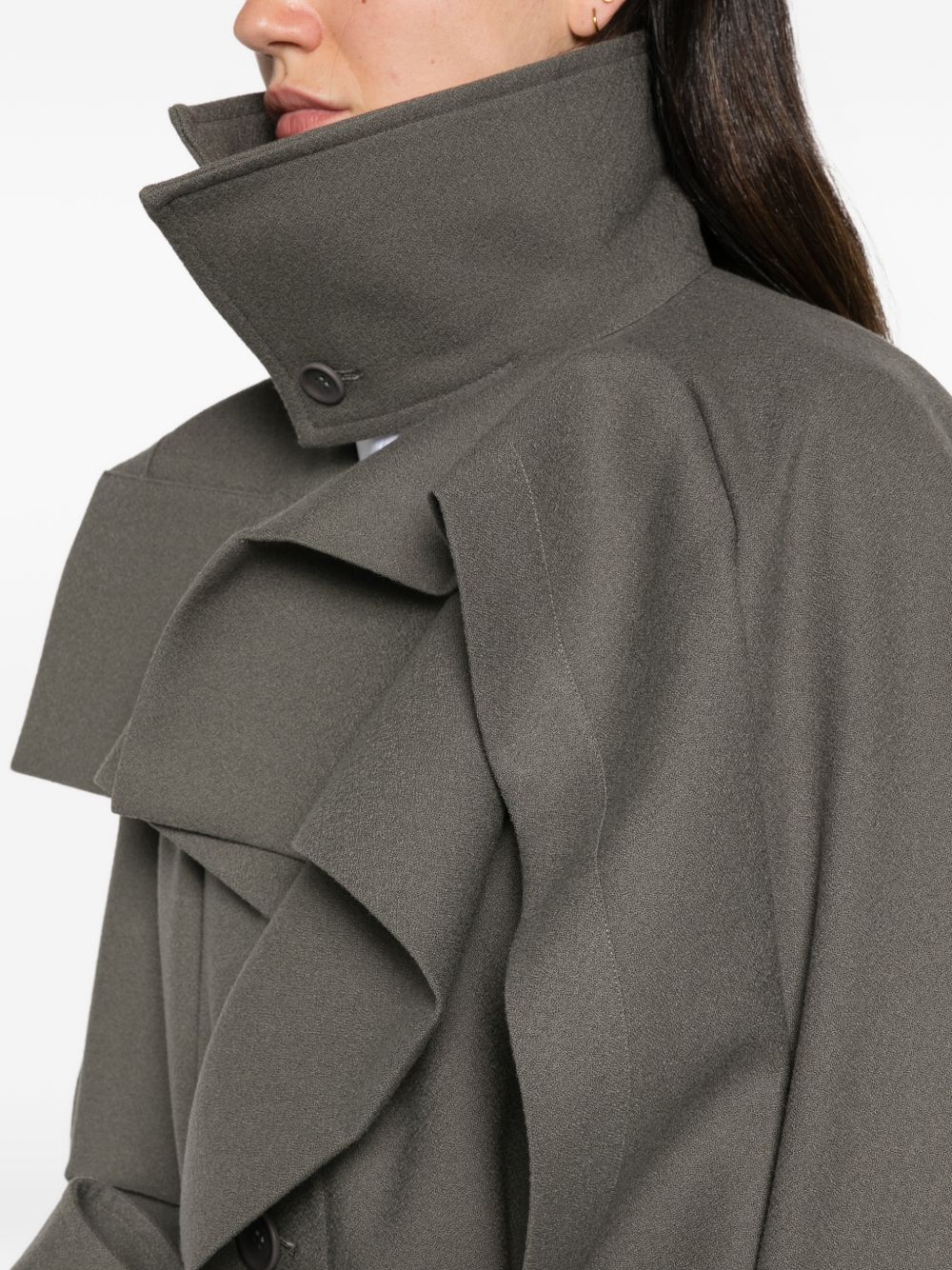 Issey Miyake Women Wool Long Coat ISSEY MIYAKE