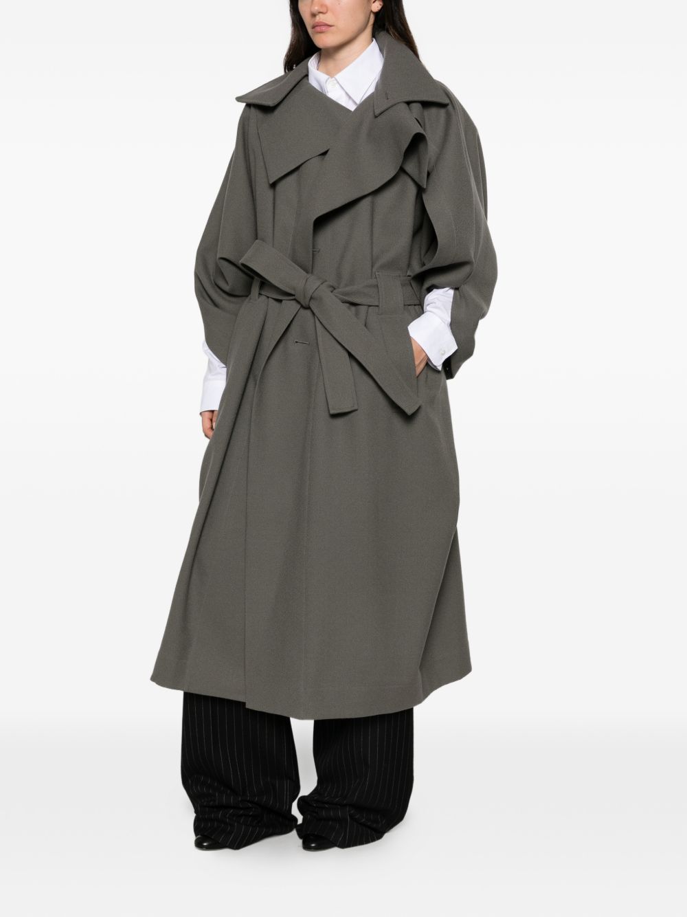 Issey Miyake Women Wool Long Coat ISSEY MIYAKE