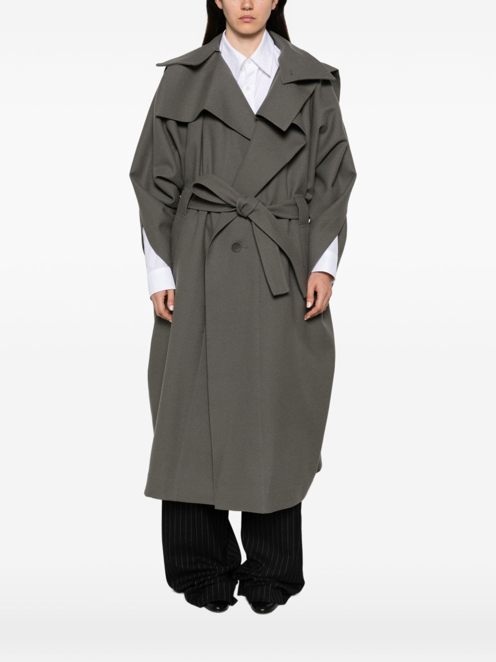 Issey Miyake Women Wool Long Coat ISSEY MIYAKE