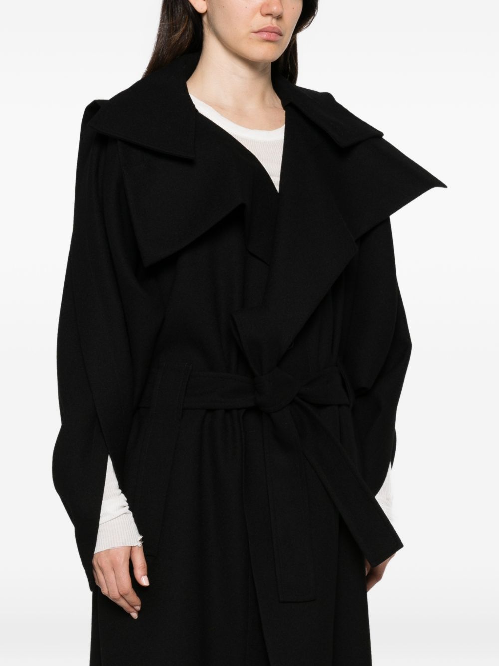 Issey Miyake Women Wool Long Coat ISSEY MIYAKE
