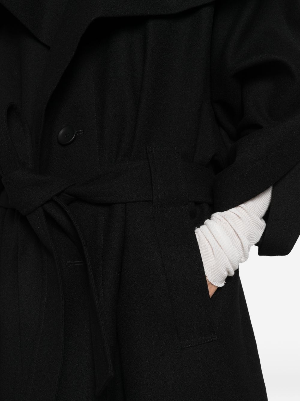 Issey Miyake Women Wool Long Coat ISSEY MIYAKE