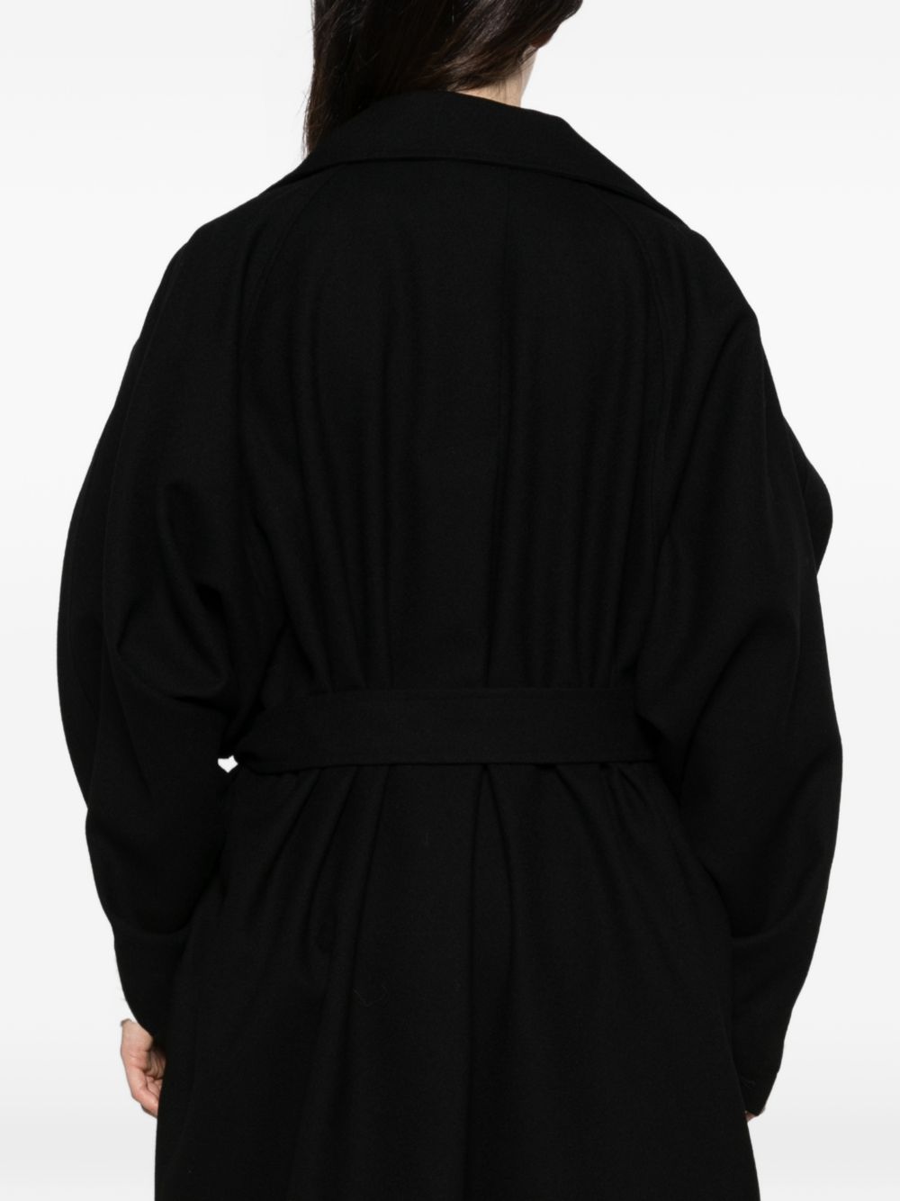 Issey Miyake Women Wool Long Coat ISSEY MIYAKE