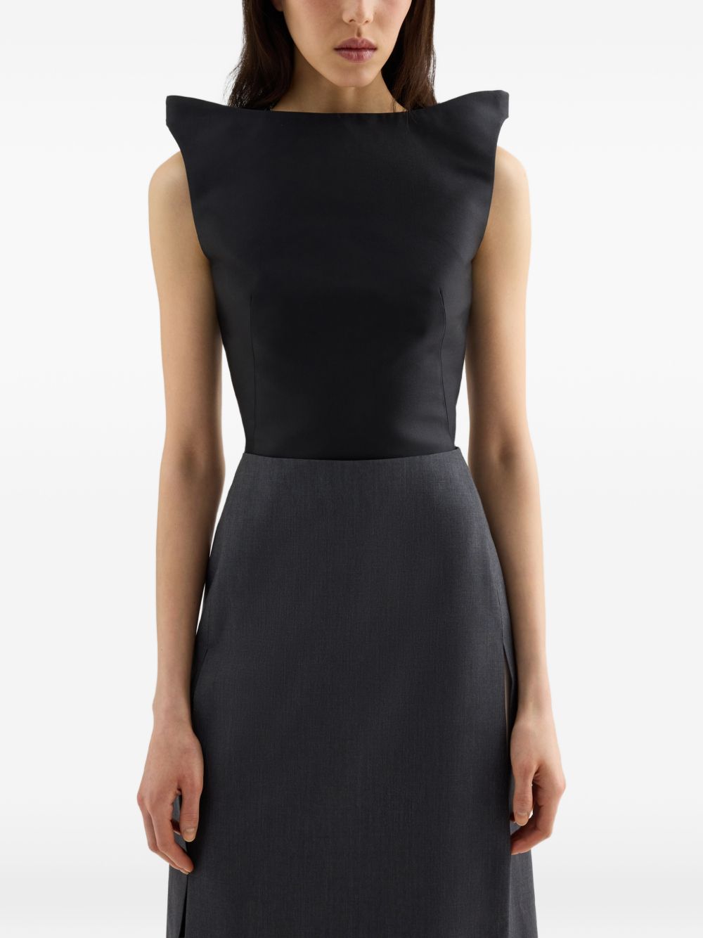 Jil Sander Women Silk And Wool Cropped Top