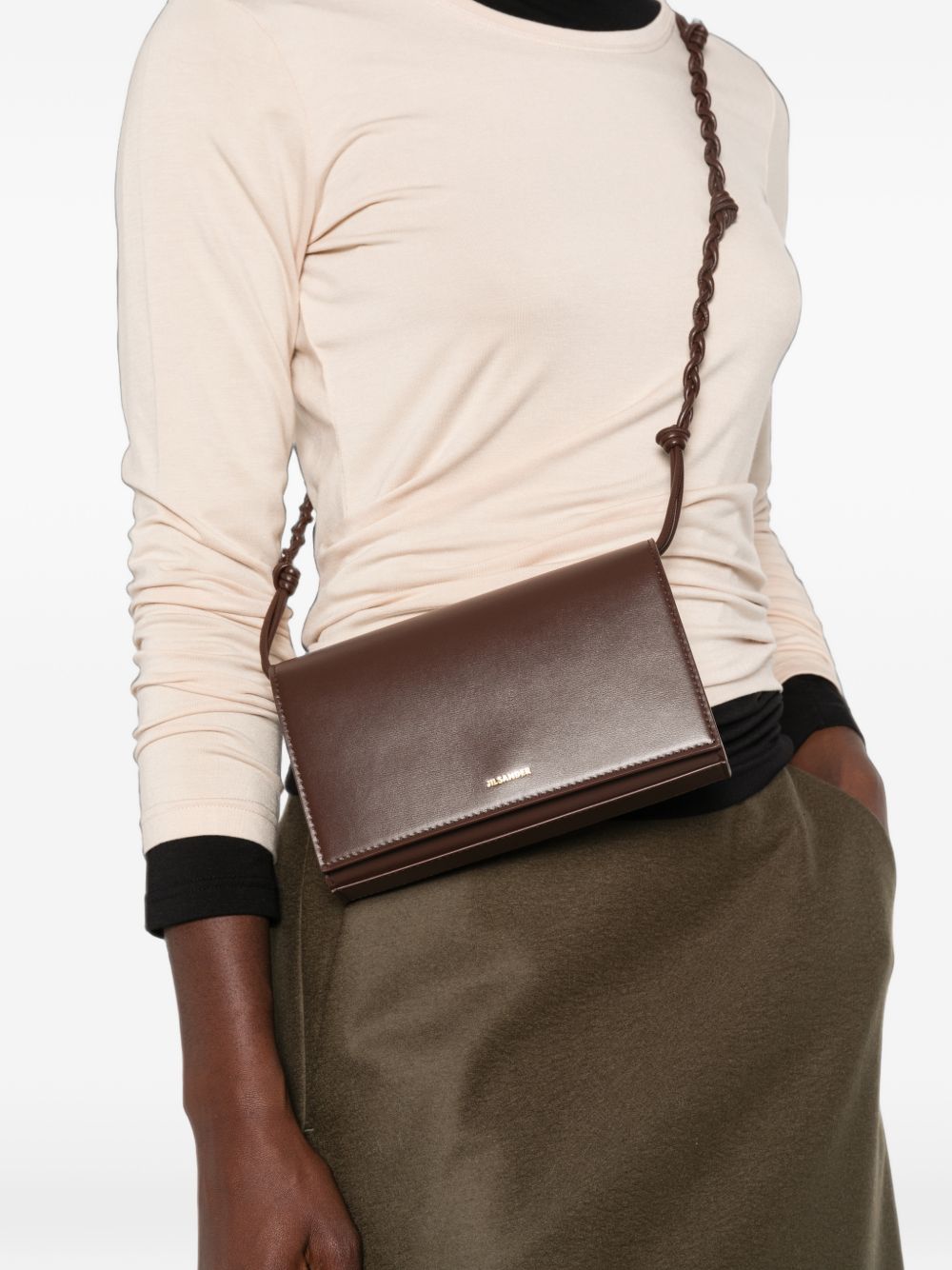 Jil Sander Women Tangle Leather Wallet On Chain JIL SANDER