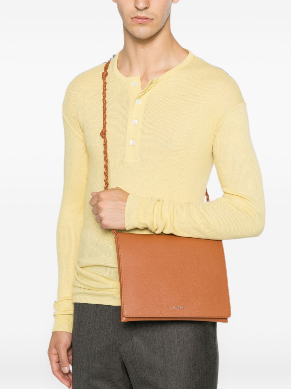 Jil Sander Men Tangle Medium Leather Crossbody Bag JIL SANDER