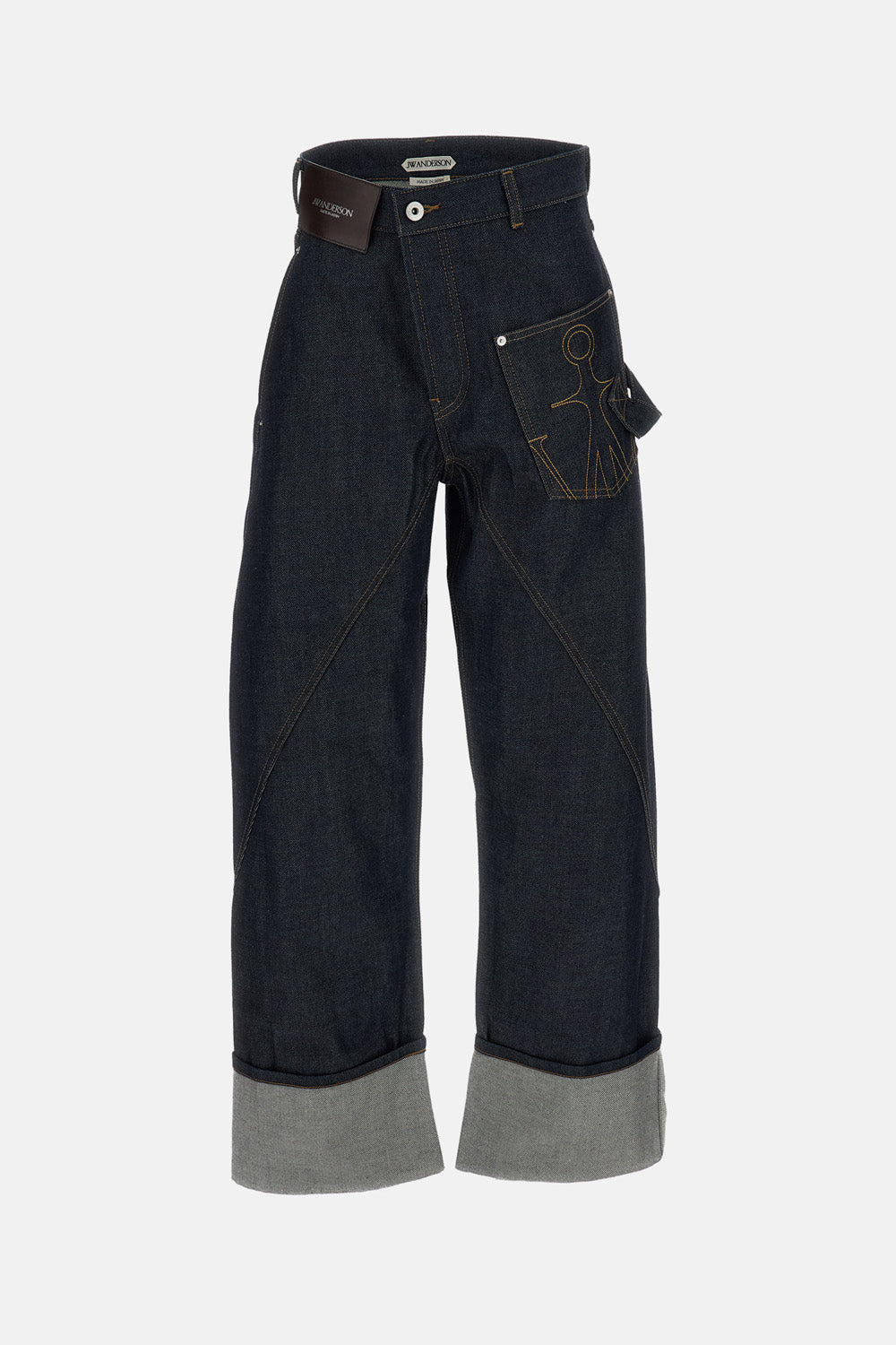 Jw Anderson Women Twisted Turn Up Workwear Denim Jeans J.W. ANDERSON