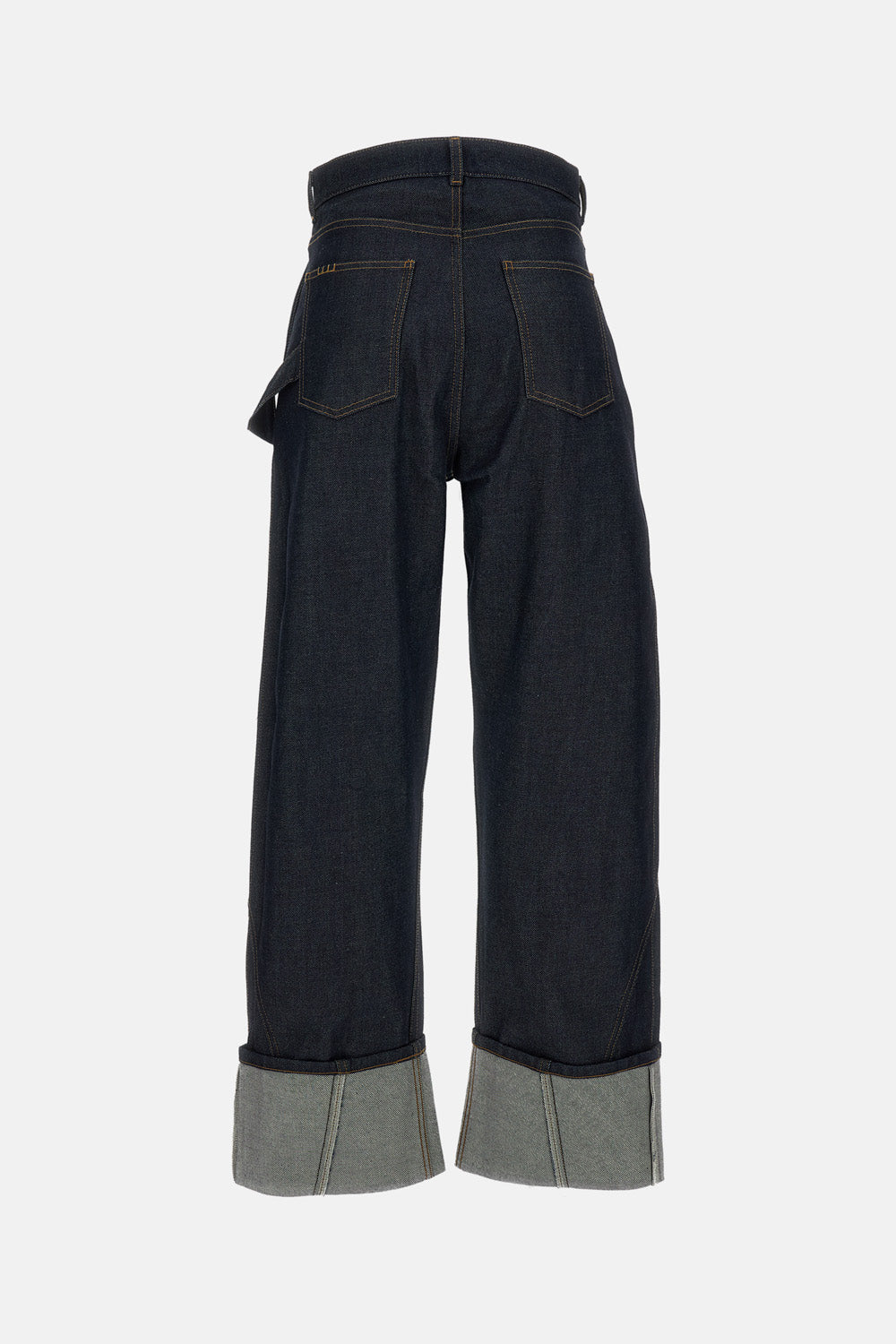 Jw Anderson Women Twisted Turn Up Workwear Denim Jeans J.W. ANDERSON