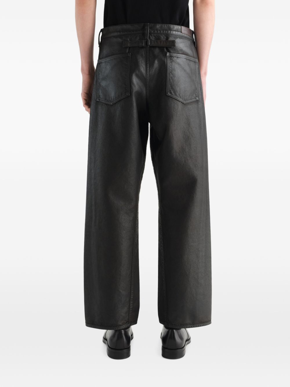Lemaire Men Leather Straight Leg Trousers LEMAIRE