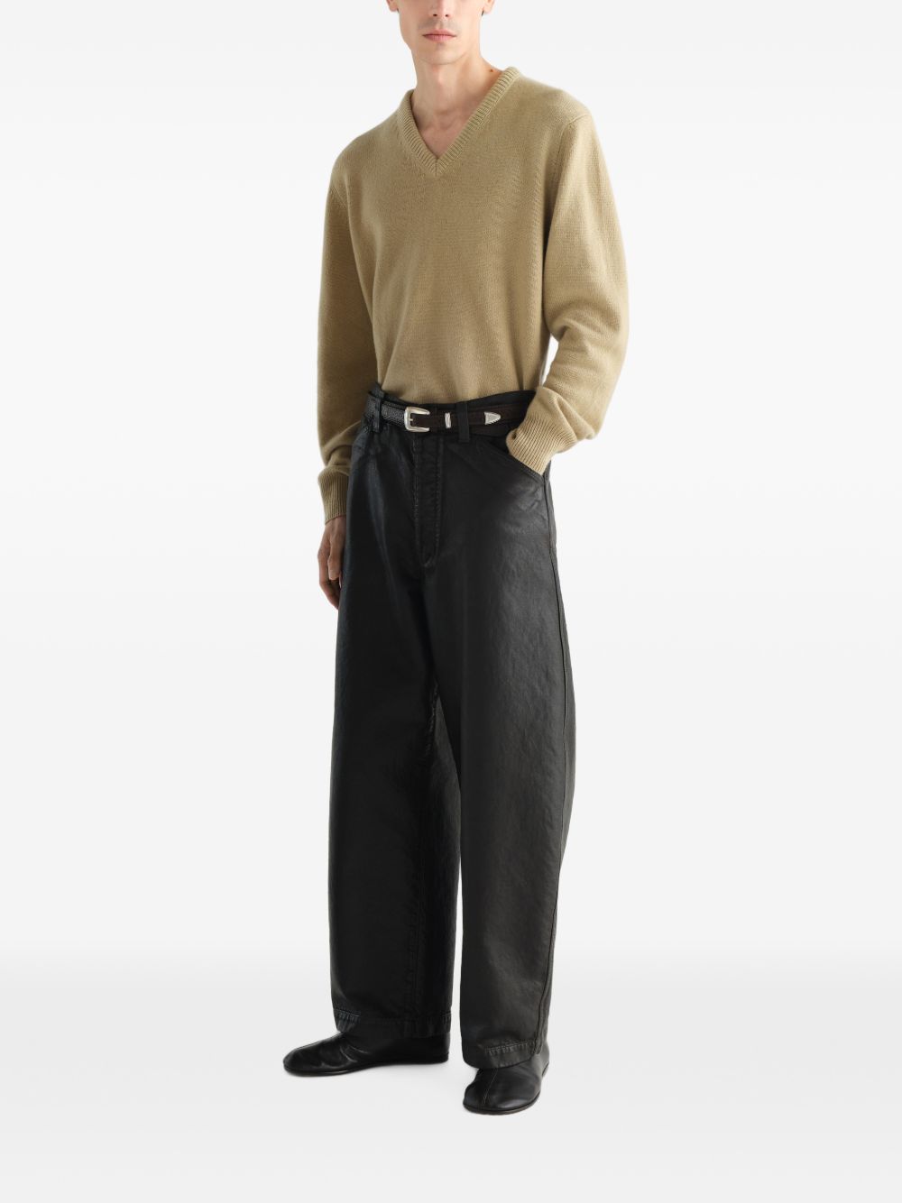Lemaire Men Cashmere V-Necked Sweater LEMAIRE