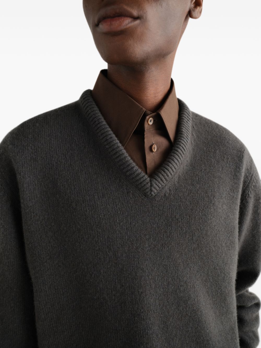 Lemaire Men Cashmere V-Necked Sweater LEMAIRE