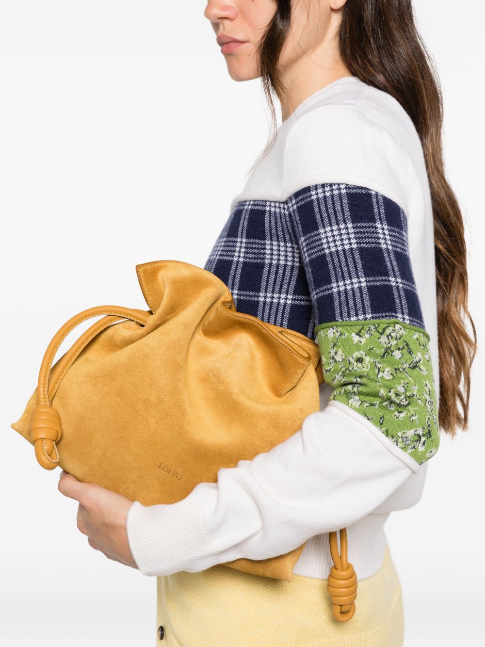 Loewe Women Flamenco Medium Nabuk Leather Clutch LOEWE
