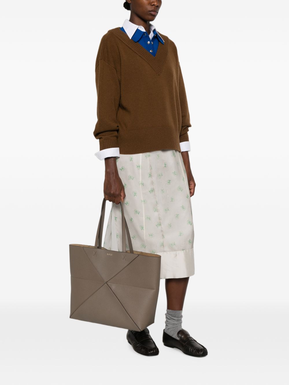 Loewe Women Puzzle Fold Large Leather Tote LOEWE