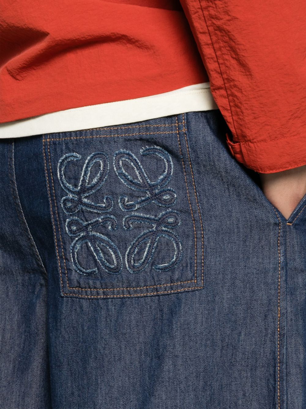 Loewe Men Anagram Denim Shorts LOEWE