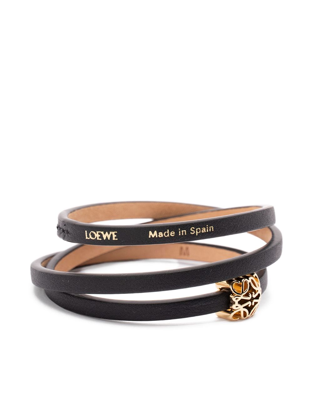 Loewe Women Anagram Bombé Leather Bracelet LOEWE