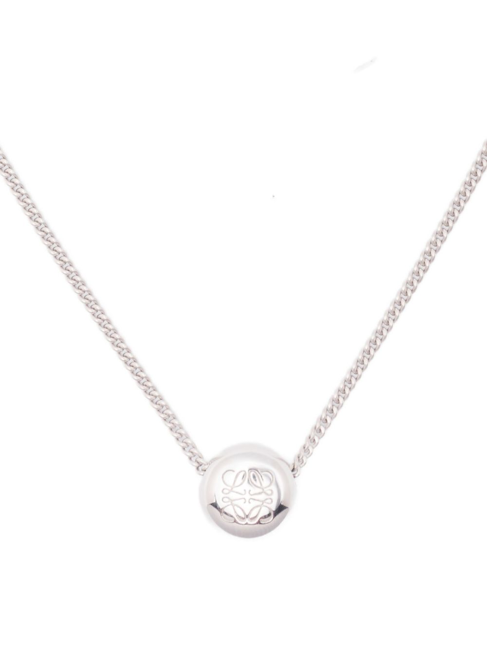 Loewe Women Anagram Silver Necklace LOEWE