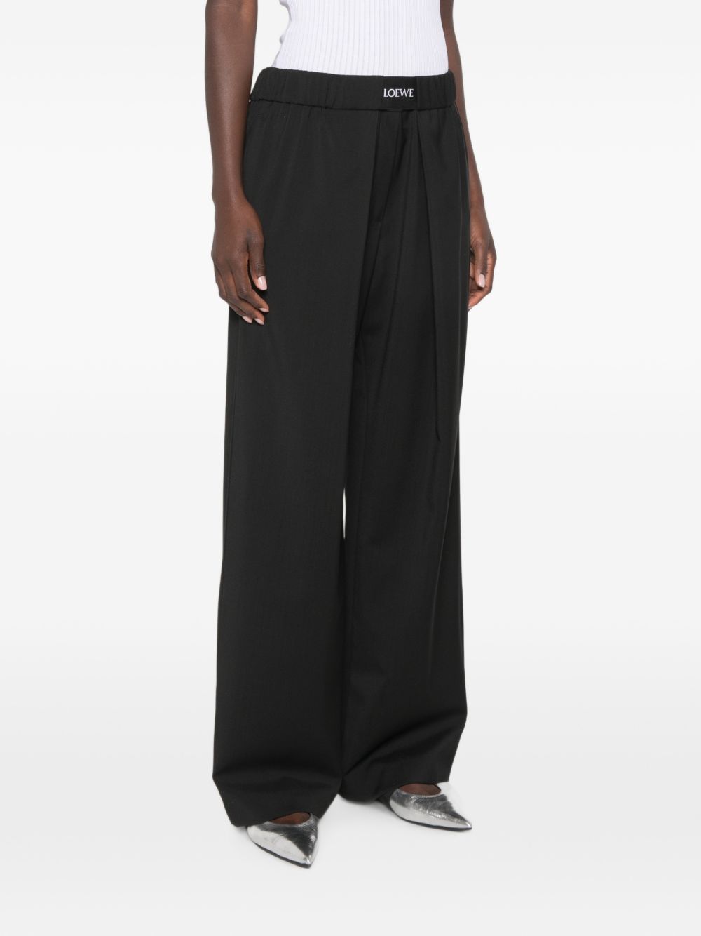 Loewe Women Wool Wide-Leg Trousers LOEWE