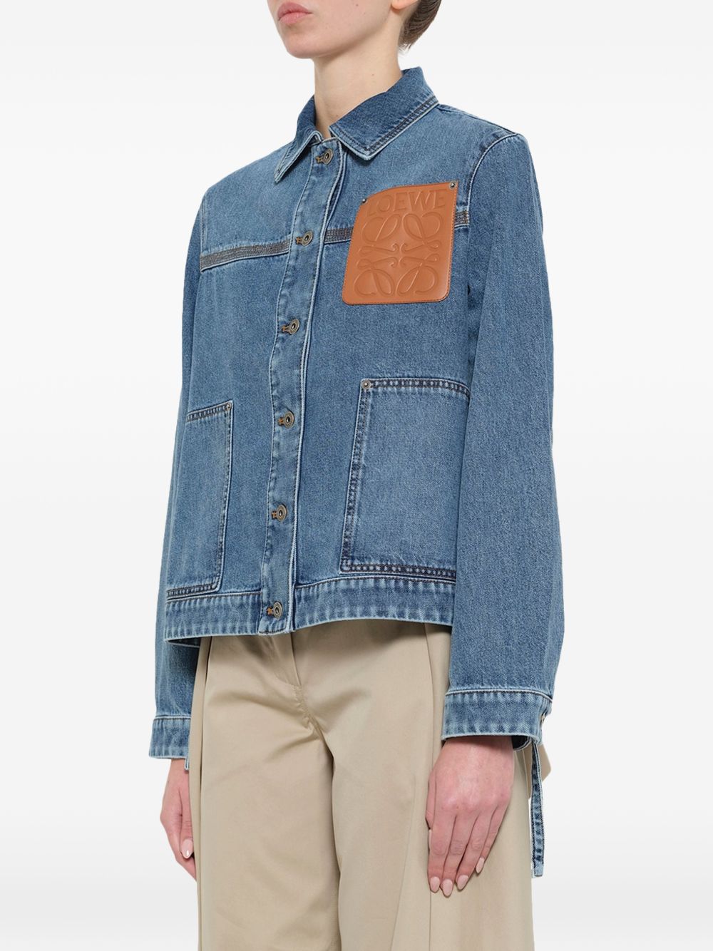 Loewe Women Anagram Denim Jacket LOEWE