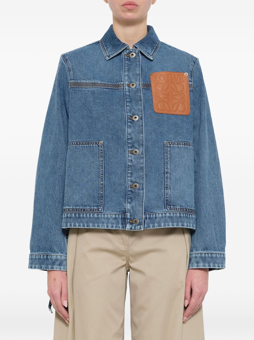 Loewe Women Anagram Denim Jacket LOEWE