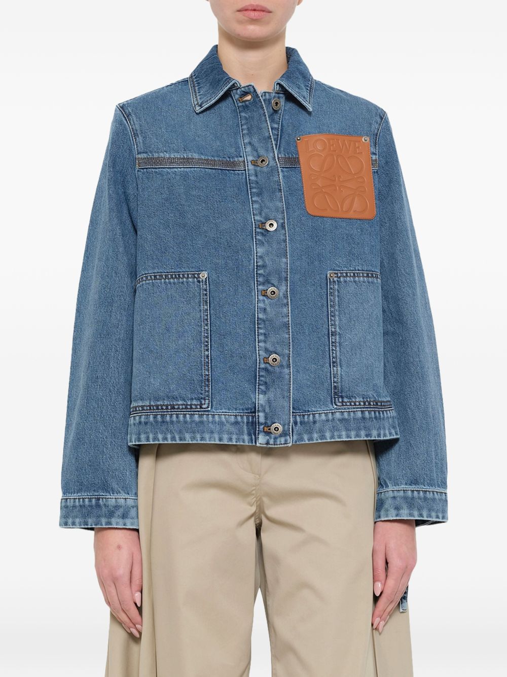 Loewe Women Anagram Denim Jacket LOEWE