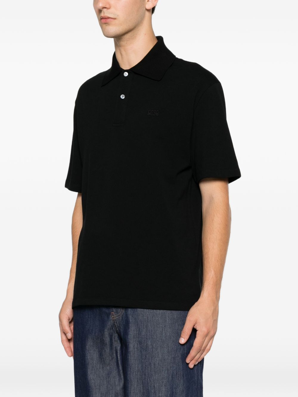 Loewe Men Anagram Cotton Polo Shirt LOEWE
