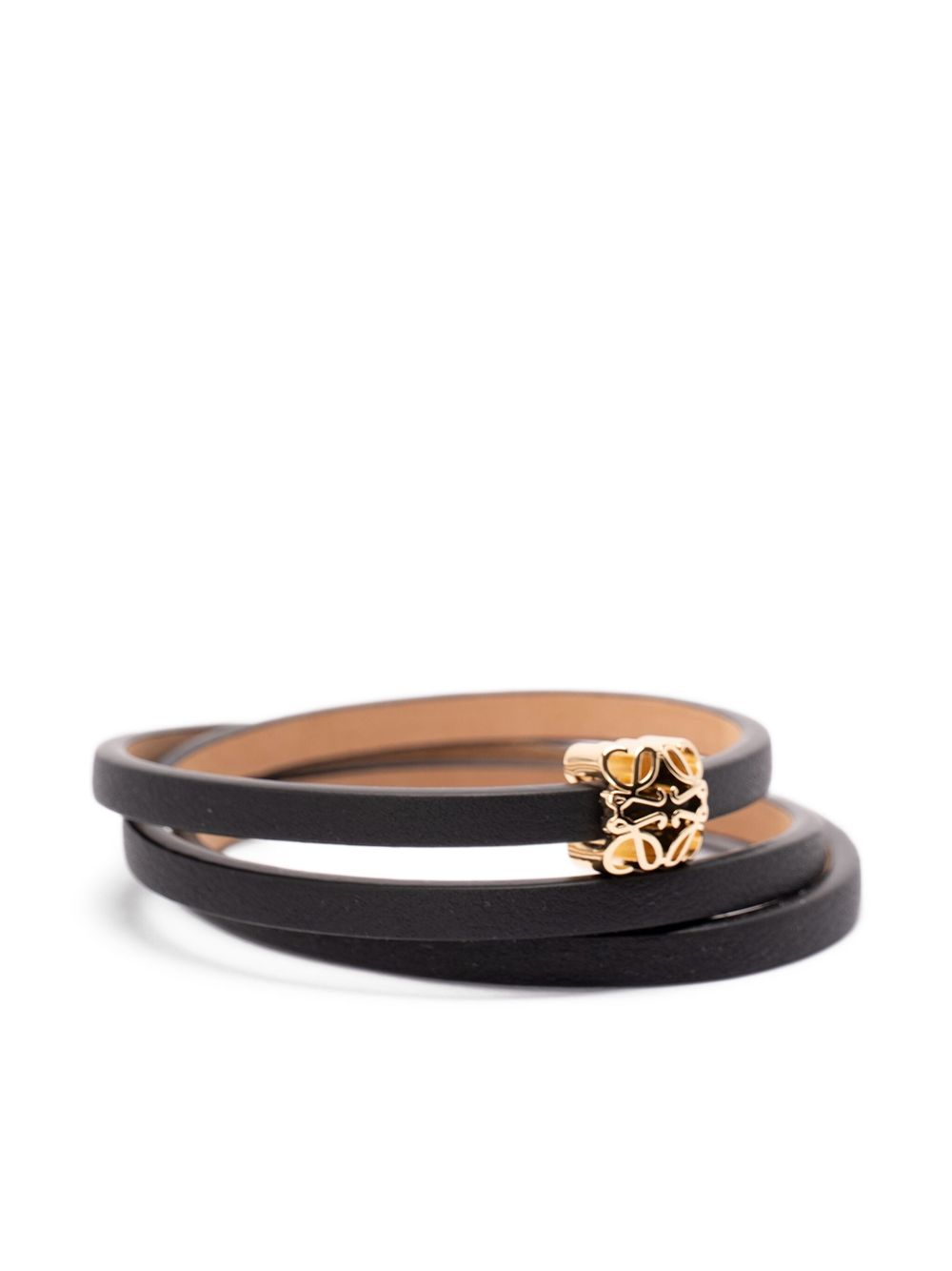Loewe Women Anagram Bombé Leather Bracelet LOEWE