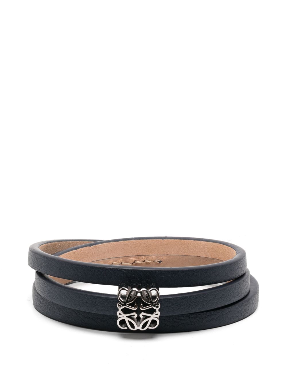Loewe Women Anagram Bombé Leather Bracelet LOEWE