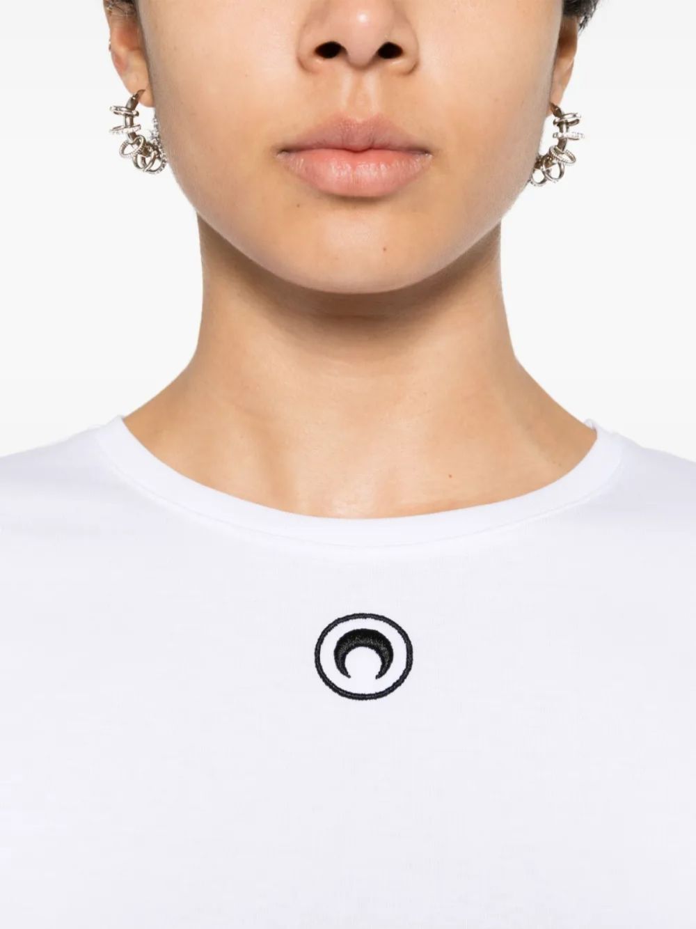 Marine Serre Women Logo Cotton T-Shirt MARINE SERRE