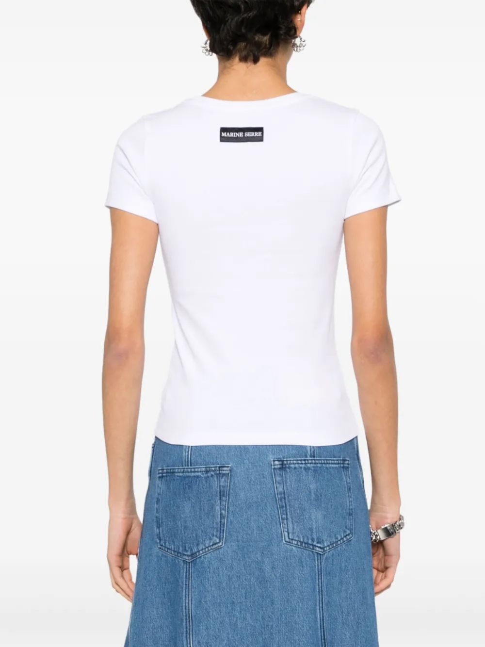 Marine Serre Women Logo Cotton T-Shirt MARINE SERRE