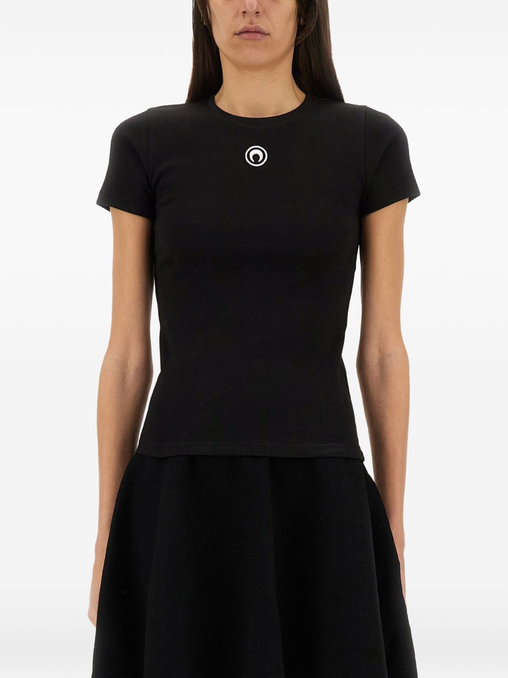 Marine Serre Women Logo Cotton T-Shirt MARINE SERRE