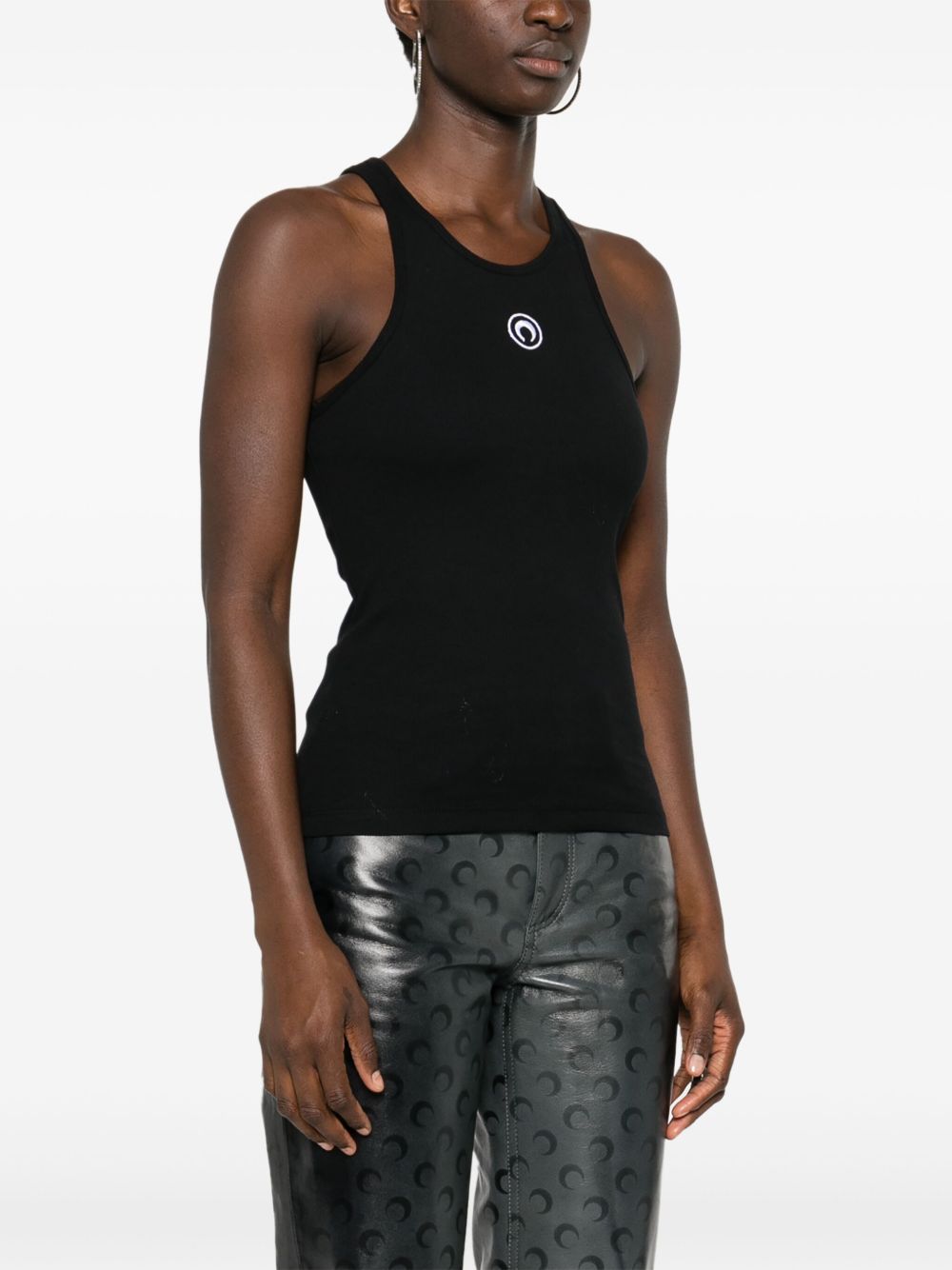 Marine Serre Women Logo Cotton Tank Top MARINE SERRE