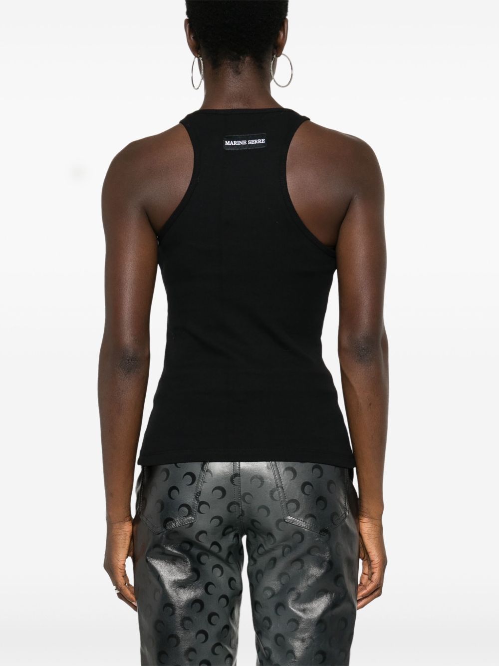 Marine Serre Women Logo Cotton Tank Top MARINE SERRE