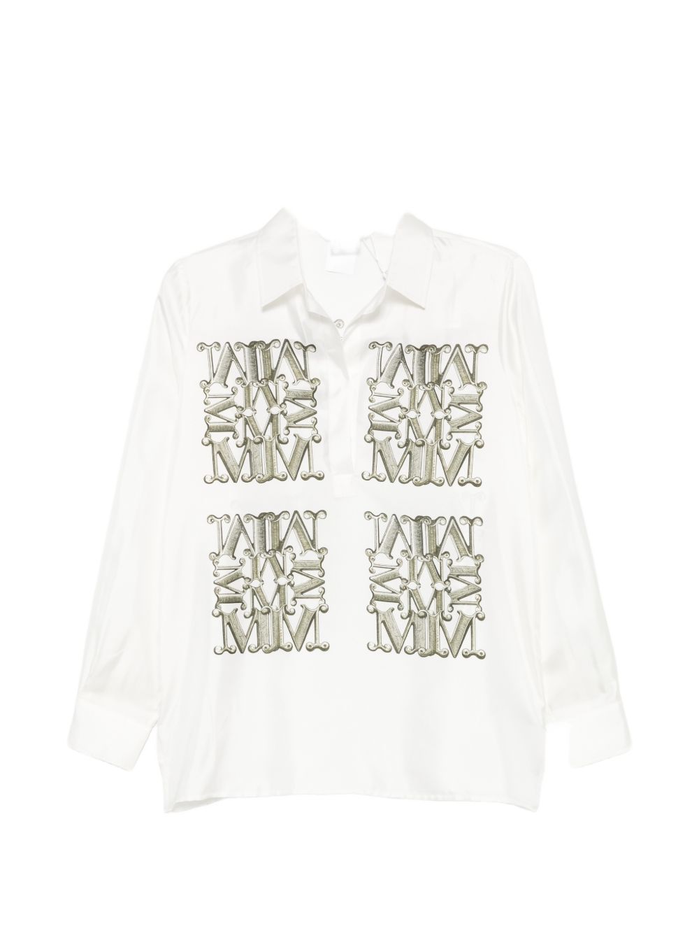 Max Mara Women Logo Print Silk Shirt MAX MARA