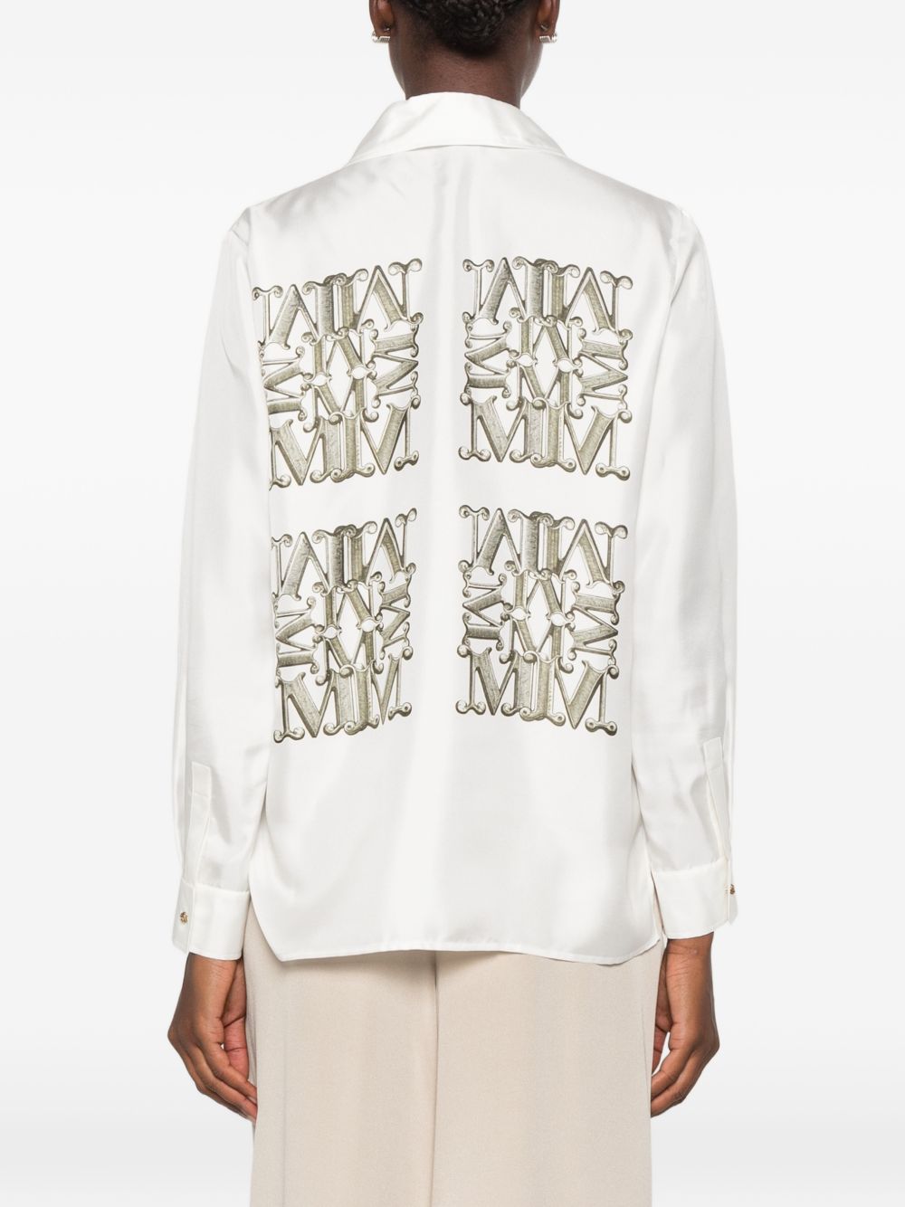 Max Mara Women Logo Print Silk Shirt MAX MARA