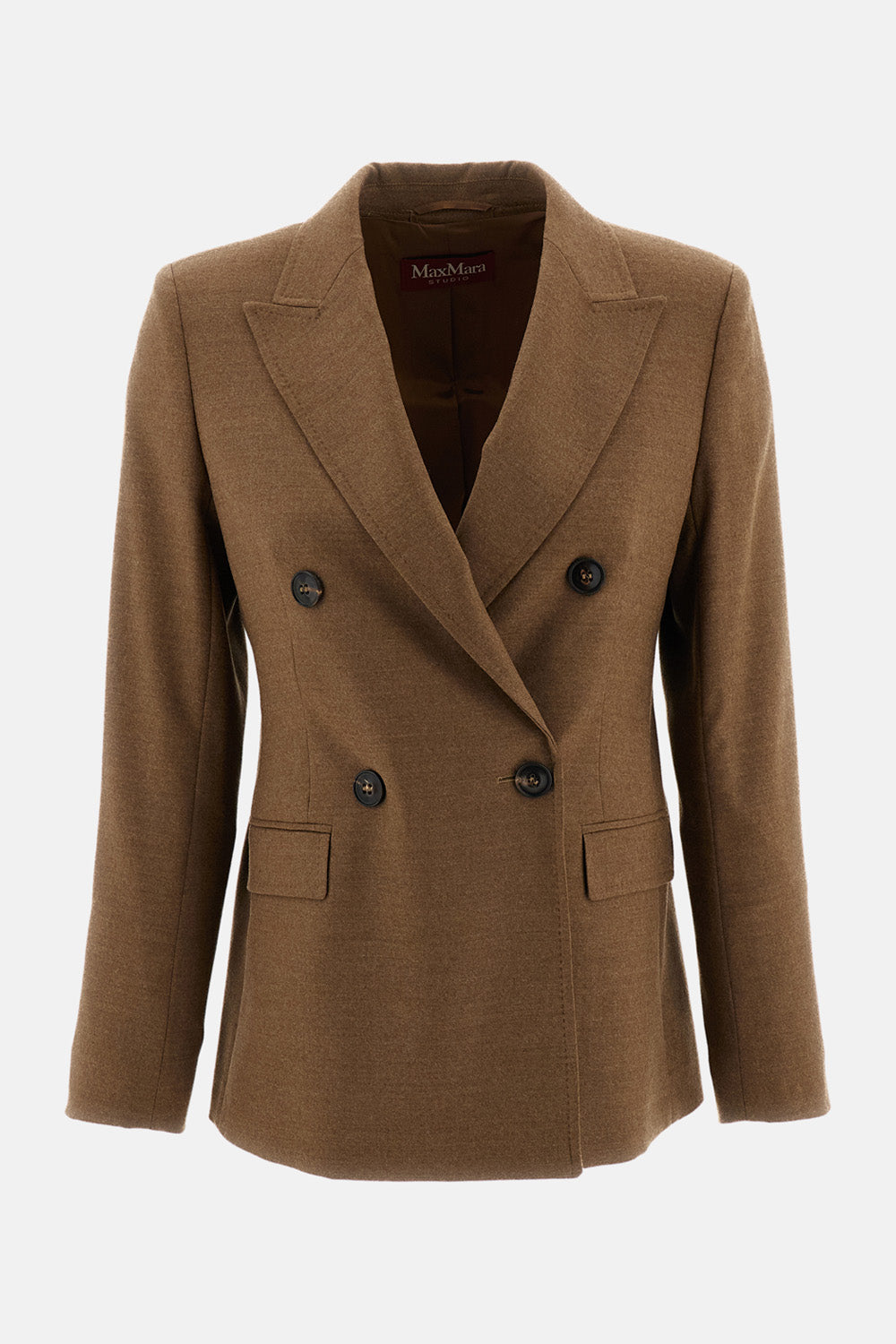 Max Mara Studio Women Double-Breasted Wool Flannel Blazer MAX MARA STUDIO