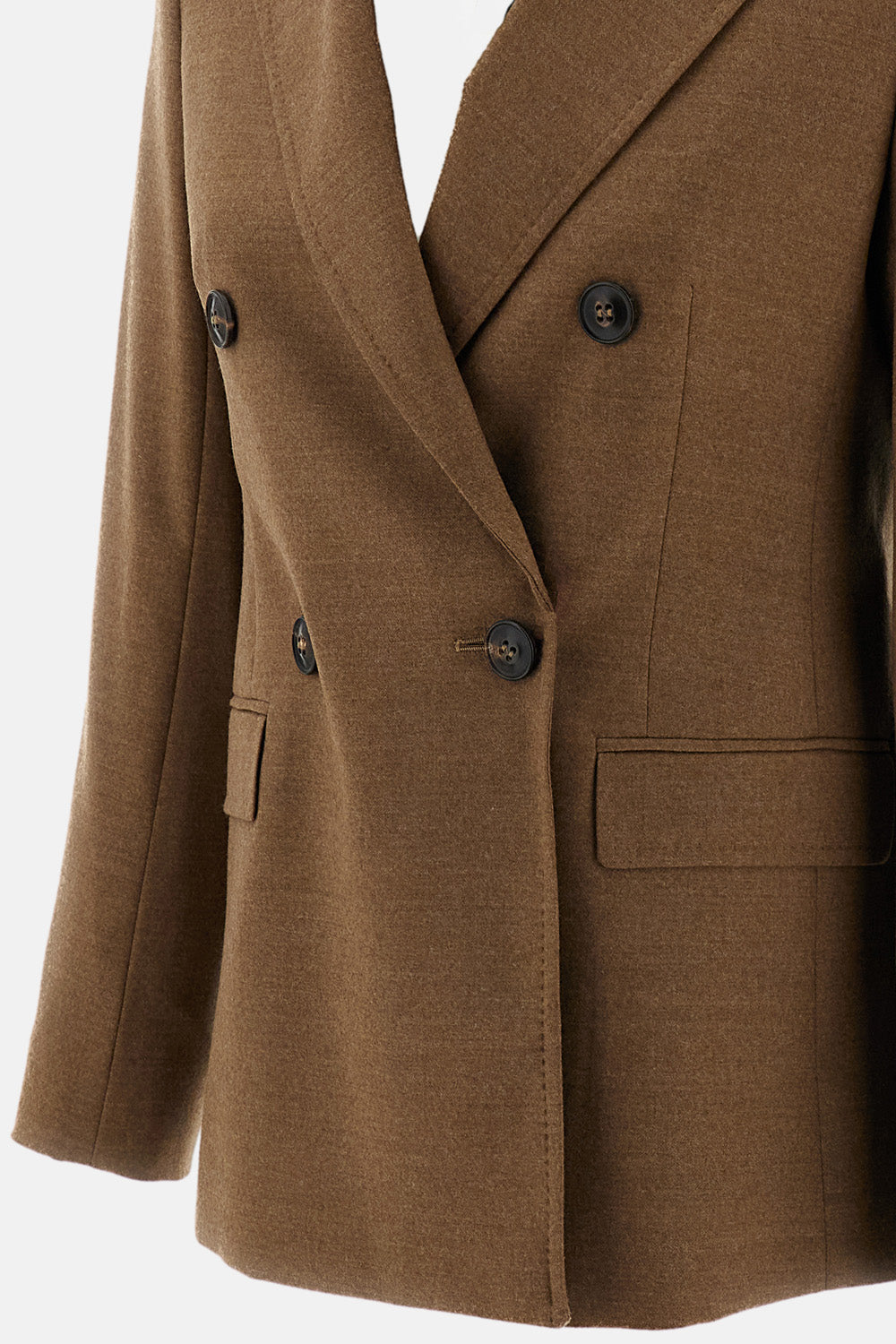 Max Mara Studio Women Double-Breasted Wool Flannel Blazer MAX MARA STUDIO