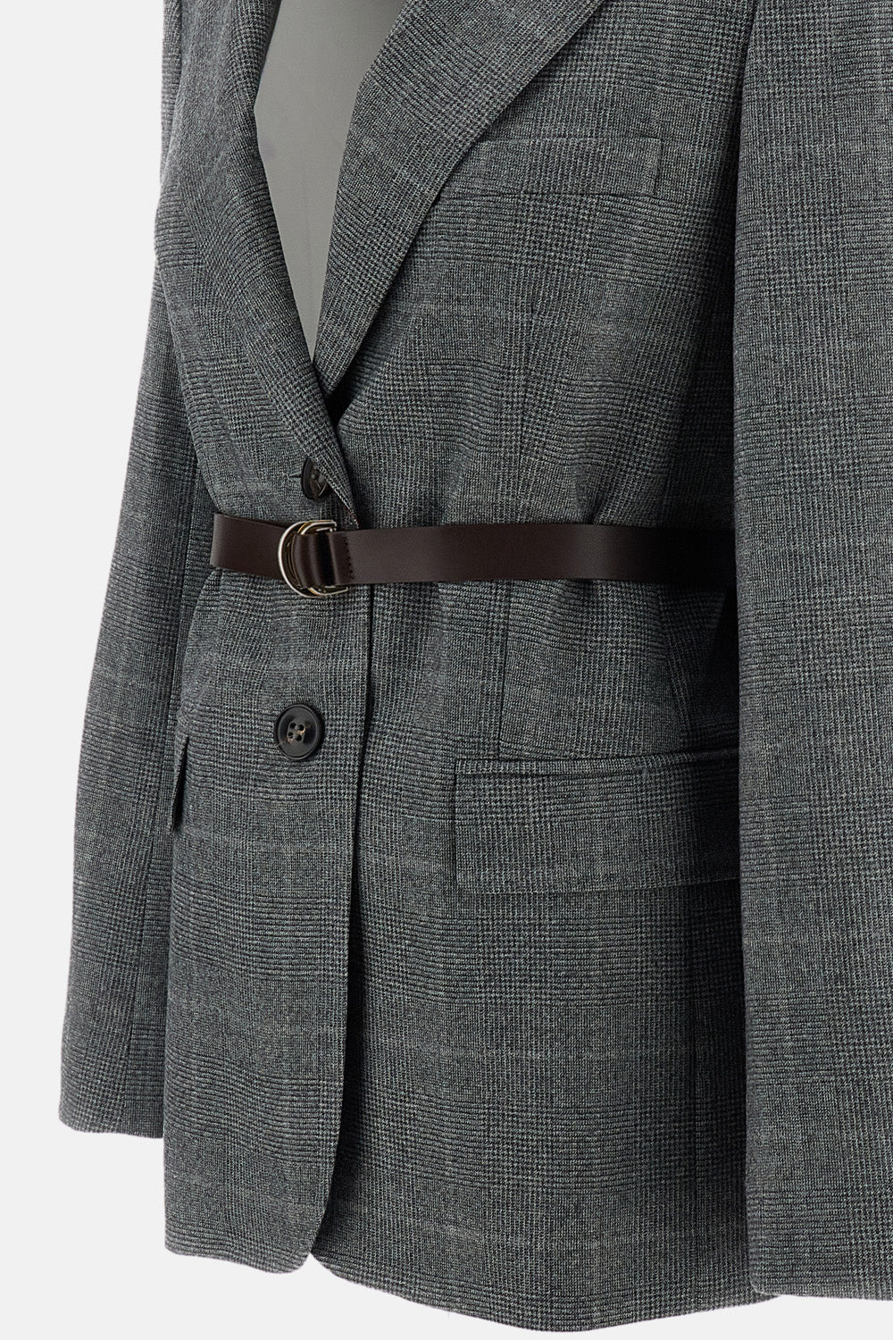 Max Mara Studio Women Single-Breasted Wool Flannel Blazer With Belt MAX MARA STUDIO