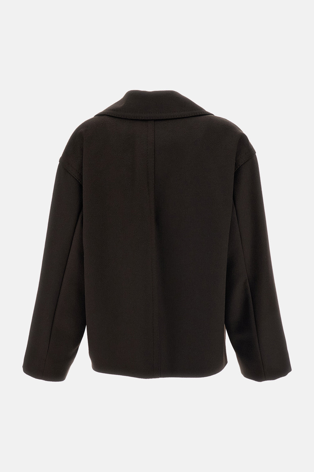 Max Mara Studio Women Double-Breasted Pure Wool Drap Peacoat MAX MARA STUDIO