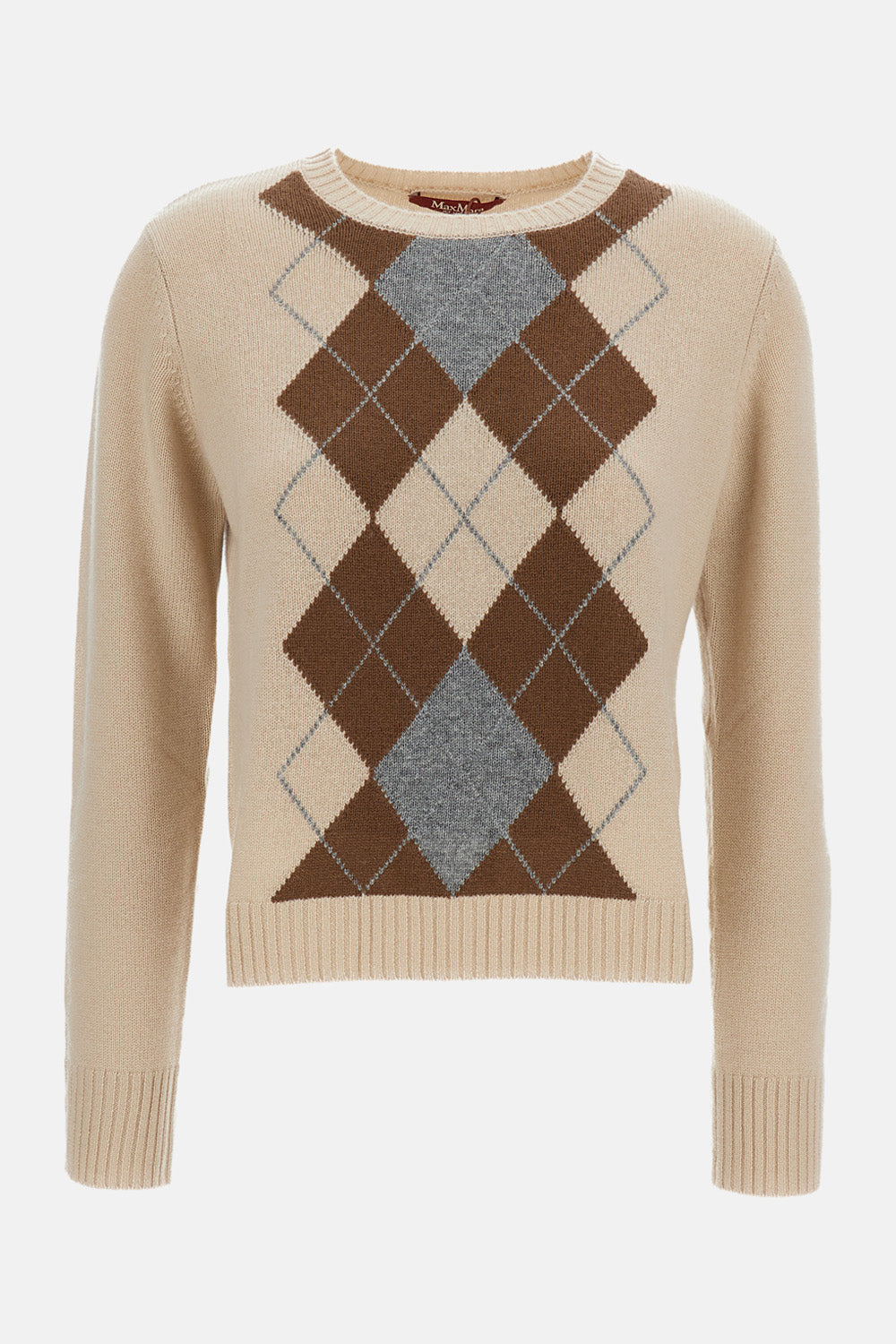 Max Mara Studio Women Wool And Cashmere Argyle Sweater MAX MARA STUDIO