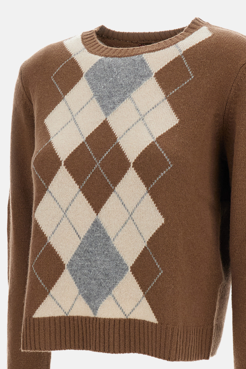 Max Mara Studio Women Wool And Cashmere Argyle Sweater MAX MARA STUDIO