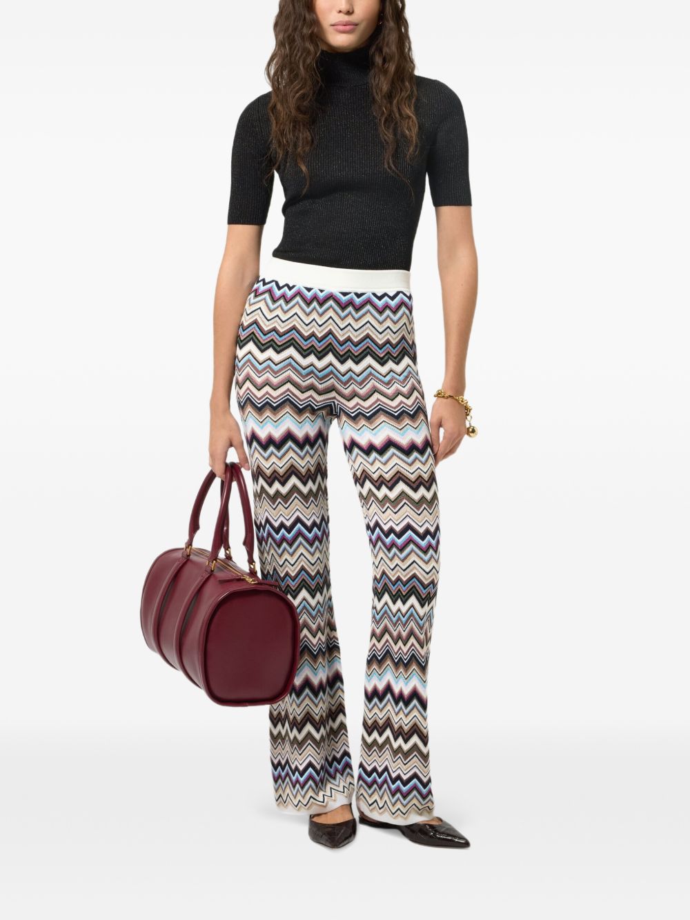 Missoni Women Zig Zag Motif Wool Trousers MISSONI