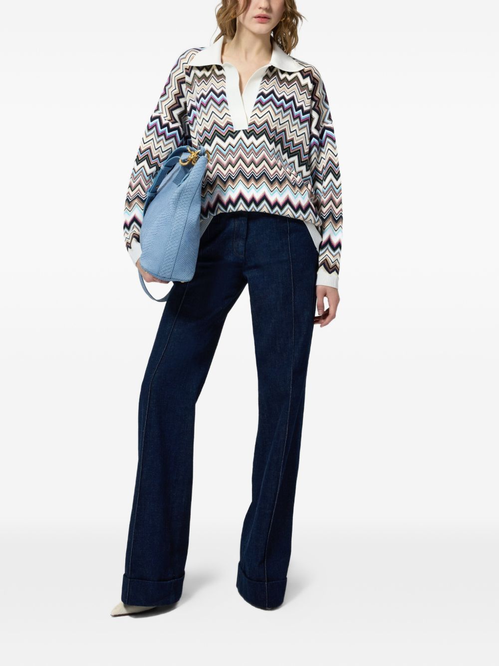 Missoni Women Zig Zag Motif Polo Shirt MISSONI