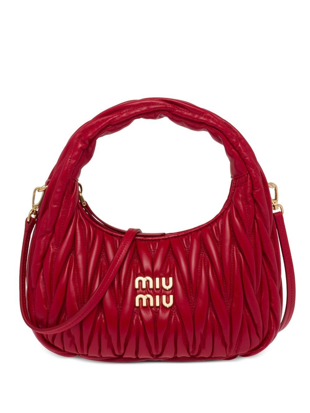 Miu Miu Women Wander Small Leather Hobo Bag MIU MIU