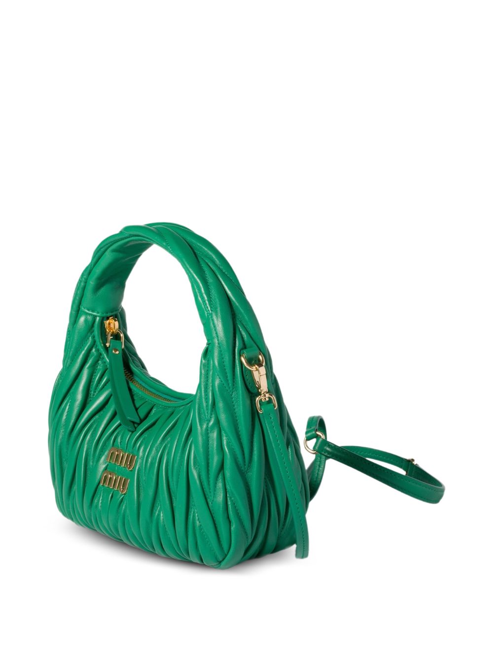 Miu Miu Women Wander Small Leather Hobo Bag MIU MIU