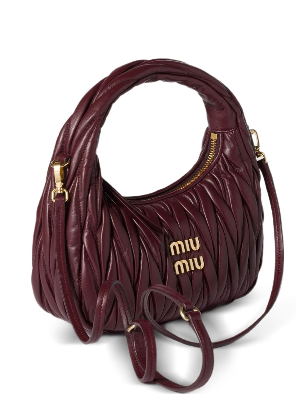 Miu Miu Women Wander Small Leather Hobo Bag MIU MIU