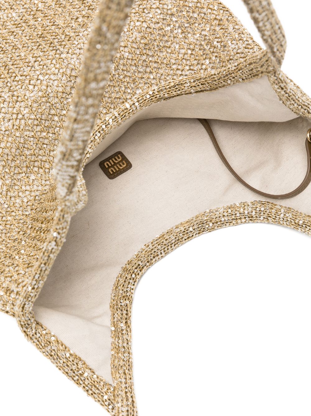 Miu Miu Women Ivy Sequined Net Shoulder Bag MIU MIU