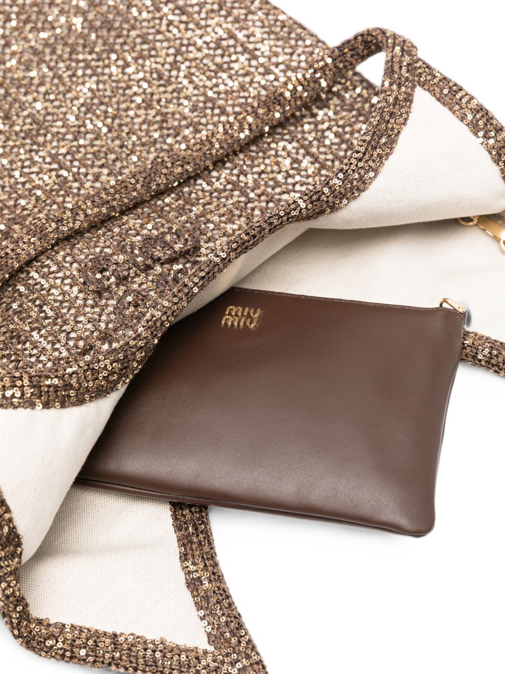 Miu Miu Women Ivy Sequined Net Shoulder Bag MIU MIU