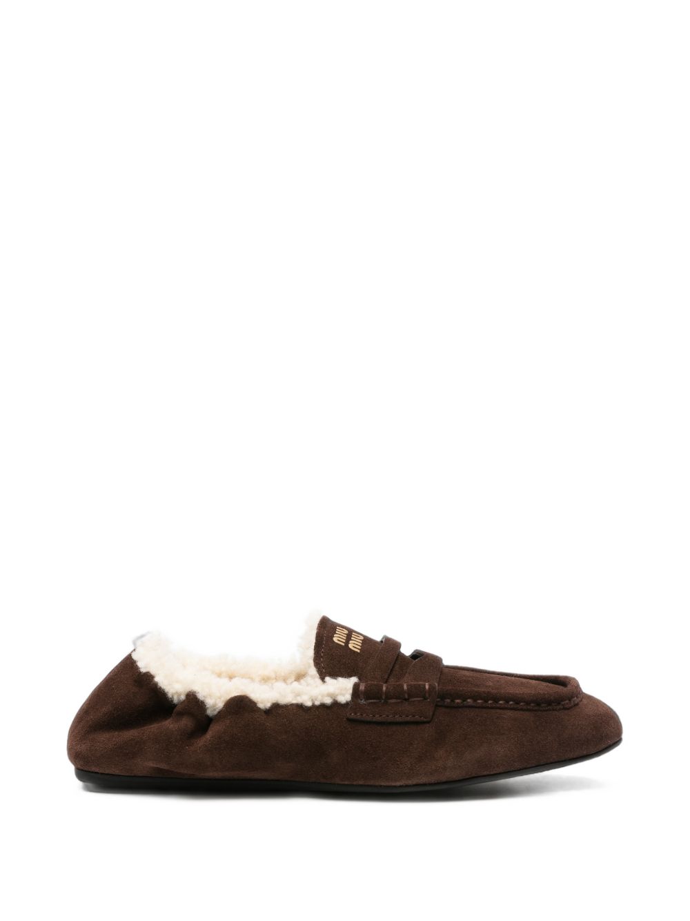 Miu Miu Women Ruches Leather Loafers MIU MIU